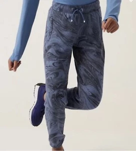 ATHLETA GIRL Warm Up Jogger Sumi Marble Blue XXL 16 Drawstring Joggers - Picture 1 of 13