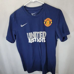 Nike Manchester United Just Do It Soccer T-Shirt Slim Fit Medium Blue - Picture 1 of 5