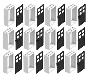 ☀️NUEVO LEGO 12x Marco de Puerta Blanco 2x4x6 con Piezas de Puerta Negra Piezas Casa Ciudad Ciudad - Imagen 1 de 3