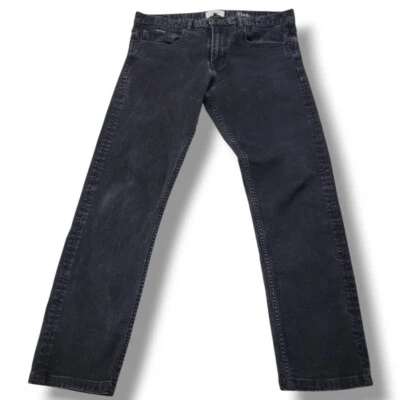 Quiksilver Jeans Size 34 W34"xL28" Men's Straight Fit Jeans Stretch Black Denim  - Image 1 of 4