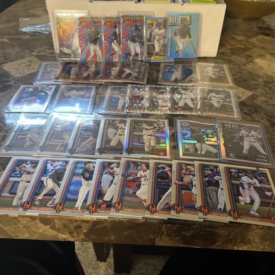 ¡Lote de 38 tarjetas Topps Chrome Mets 2025! ¡Sin duplicados! Base refractores insertos Foto 1 de 4