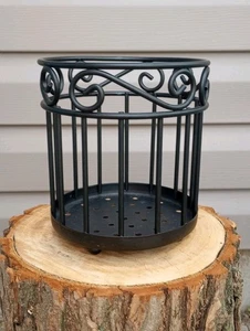 Ornate Scroll Grande Utensil Holder & Kitchen Countertop Organizer Metal Black - Picture 1 of 5