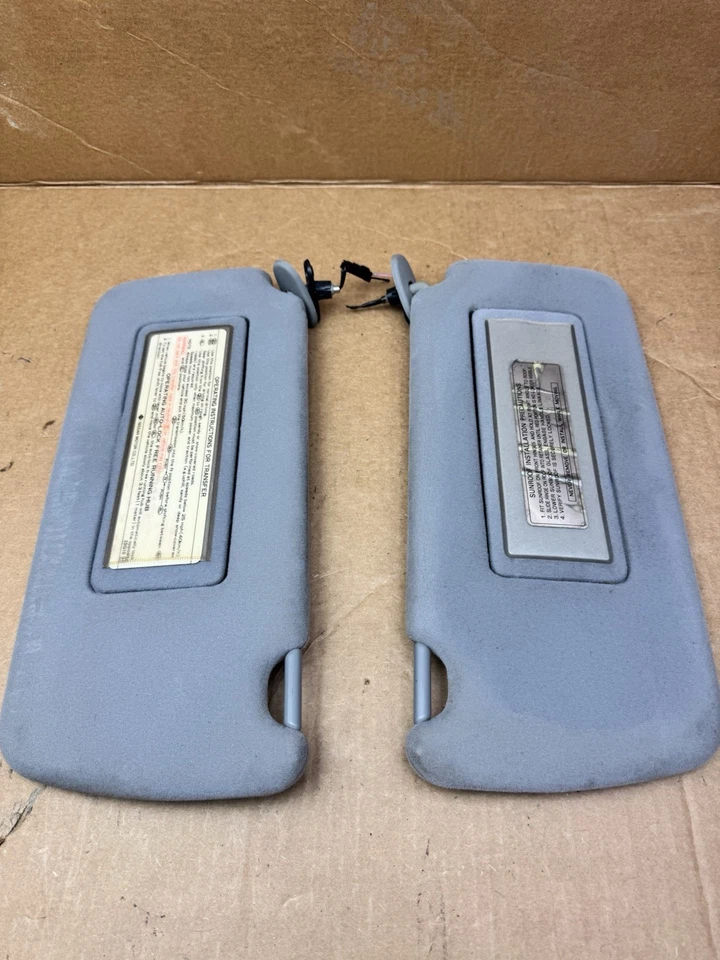 1987-1996 Nissan Pathfinder Hardbody Pickup Sun Visors Gray Cloth w/ Mirrors OEM - Image 1 of 4