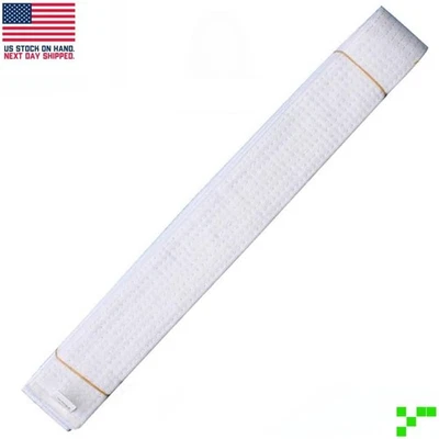 LARGE Martial Arts WHITE Belt Taekwondo Karate Uniform Ranking Beginner Adult - Image 1 of 4