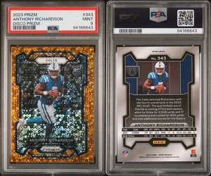 Anthony Richardson 2023 Panini Prizm #343 Disco Prizm Rookie (RC) PSA 9 como nuevo - Imagen 1 de 3