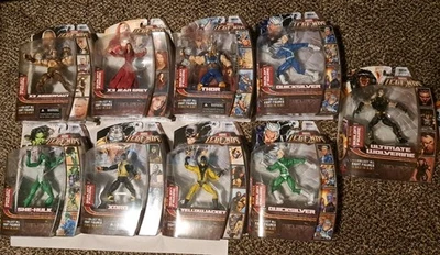 Marvel Legends The Blob BAF 2006 conjunto completo con variante adicional Quicksilver nuevo en caja Foto 1 de 4