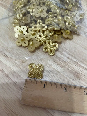 120 Resin Buttons Gold  - Image 1 of 2