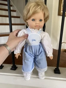 Vintage Gotz Baby Boy Doll Blonde Blue Eyes - Picture 1 of 3
