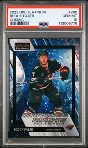 2023-24 O-Pee-Chee Opc Platinum Psa 10 Brock Faber /65 Cosmic Rookie RC - Picture 1 of 2