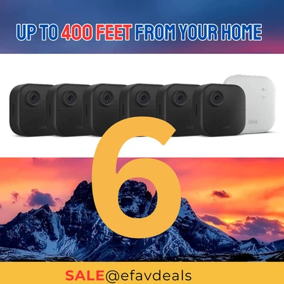 Blink Outdoor 4 XR Wireless Security SIX Cameras with Sync Module XR Range 400FT - Image 1 of 4