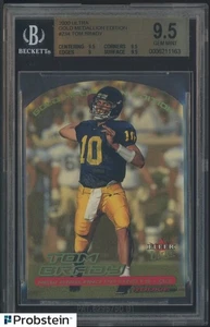 Fleer Ultra Gold Medallion Edition 2000 troquelado #234 Tom Brady radiocontrol novato BGS 9,5 - Imagen 1 de 2