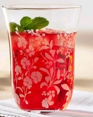 Cuatro (4) mujeres pioneras ~ margarita ~ 18 onzas ~ vidrio transparente ~ vaso diseño floral Foto 1 de 4