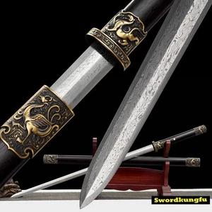 Cuchillo espada chino Kung Fu hoja doblada hecho a mano afilado exquisito latón 四兽剑 - Imagen 1 de 12