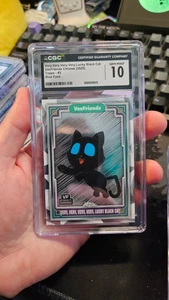 2025 TOPPS Chrome VEEFRIENDS VVVV LUCKY BLACK CAT BLUE EYES CGC 10 GEM MT - Picture 1 of 2