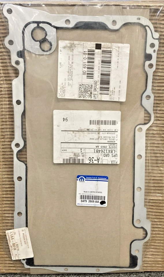 Junta de cárter de aceite MOPAR 04792869AA 2005-2011 NUEVA GENUINA Foto 1 de 2