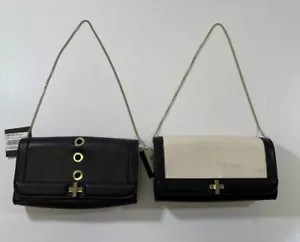 INC Women’s Small Korra Black & White With Gold Chain & Detailing Purse - Picture 1 of 20