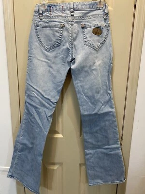 BCBGirls Jeans Women’s Size 29 Light Denim Rock Star BCBG Flare Distressed Nice! - Image 1 of 4