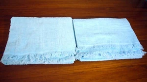 2 VINTAGE FIELDCREST RETRO Pale Baby BLUE Solid BATH TOWEL SET  EUC - Picture 1 of 3
