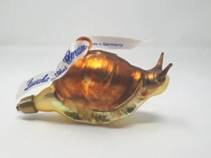 Lauscha Glas Ornament Figurine Snail Blown Glass Made In Germany Vintage 2x3" - Picture 1 of 7