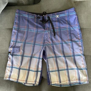 Hurley Phantom Boardshorts - Purple Checked - 32/21 - Picture 1 of 4