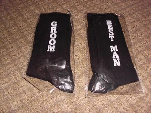 GROOM & BEST MAN black socks, NEW - Picture 1 of 1