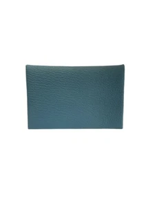 Hermes Blue Jean/ Chocolate Chevre Mysore Calvi Duo Card Holder - Picture 1 of 3
