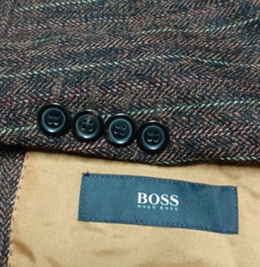 Vintage Hugo Boss handtailored bespoke all worsted unique suit jacket blazer 42R - Picture 1 of 9