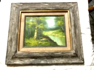 VINTAGE OIL ON CANVAS SIGNED I CAFIERI RIVERSCAPE LANDSCAPE FRAMED - Picture 1 of 5