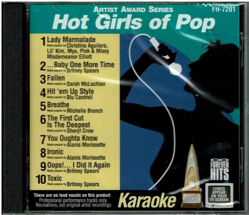 90s Hot Girls Of Pop Karaoke CDG 10 Sg BRITNEY Sarah McLachlan ALANIS MORISSETTE - Image 1 of 1