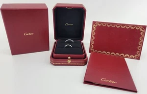 Cartier 1895 Wedding Band Set in Platinum Sizes 9 and 4.75 - Ships Free w/in US! - Picture 1 of 10