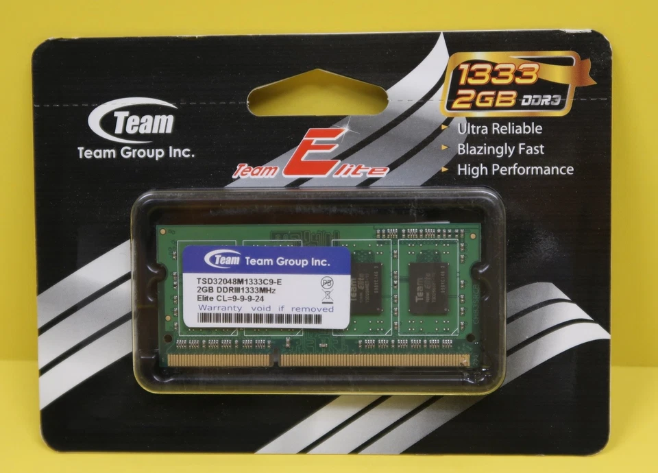 Team Group Elite TSD32048M1333C9-E DDR3 2GB DDRIII1333MHz Computer Memory NEW - Image 1 of 4