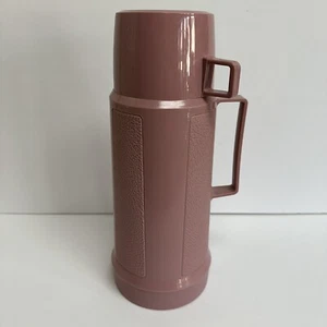 VTG Thermos Mauve Pink Insulated Container Bottle Cup Narrow Neck Coffee Soup - Picture 1 of 4