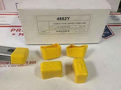 GENERIC (Qty 50) Shallow YELLOW Safety End Caps for Unistrut Channel 13/16" #4882Y