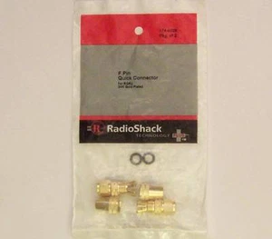 Conector rápido pin F para cable coaxial RG6U chapado en oro 2/PK RadioShack 274-0028 - Imagen 1 de 1