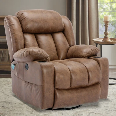 Manual Swivel Rocker Recliner Chair Glider Rocking Recliner w/ Heat & Massage - Image 1 of 4