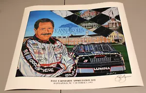 Dale Earnhardt VTG Poster Kannapolis 1993 Appreciation Day Sam Bass Signed - Picture 1 of 12