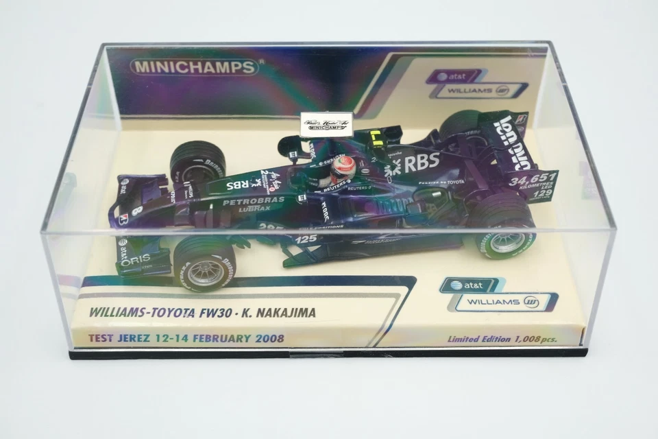 1/43 MINICHAMPS F1 Williams Toyota Fw30 HP 2008 K.nakajima