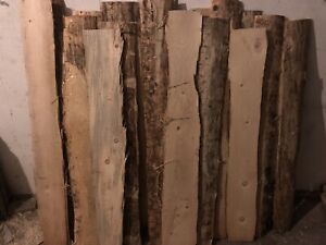 Bohle Brett Massiv Holz Unbesäumt Mit Baumkante 1 Stück 110cm X 20cm Zweite Wahl