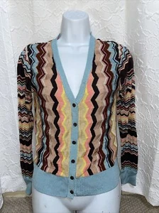 Suéter Cárdigan Missoni for Target Chevron Zigzag Hilos Metálicos Talla XS Usado en Excelente Condición - Imagen 1 de 6