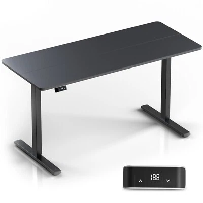 ONKRON Schreibtisch 140x60 cm, 60 kg max, elektrisch höhenverstellbar, WDT221E-B - Bild 1 von 4