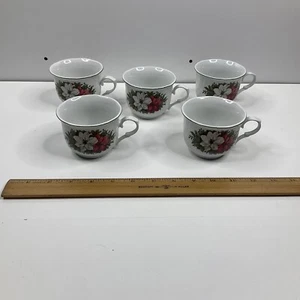 Vintage Lynns feine China Teetassen - weiß & blumenförmig - 5er Pack - Bild 1 von 10