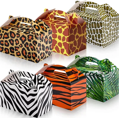 24 Piezas Bolsas de Regalo Safari en la Selva A Granel Animales Fiesta Favor Cajas Estampado Animal Regalo G Foto 1 de 4