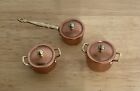 Bodo Hennig miniature dollhouse copper Pots And Frying Pan 1:12 scale