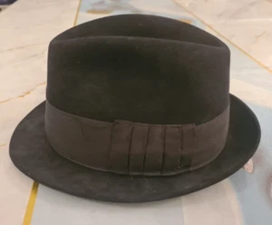 P & C HABIG WIEN HOMBURG BLACK HAT MADE IN AUSTRIA. 53CM - Picture 1 of 11