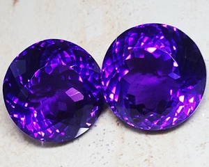 Par de amatista violeta natural 100 quilates certificada gema suelta sin trat... - Imagen 1 de 11
