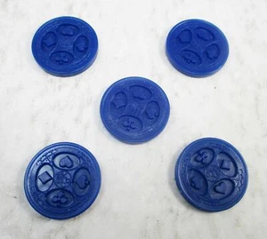 Lot of (5) Blue Chips from the Jax 1994 Sequence Board Game - Picture 1 of 2