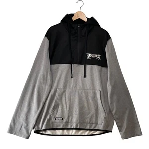 NFL Philadelphia Eagles Authentic Zip-Neck Hoodie schwarz/grau Herren L Neu mit Etikett - Bild 1 von 13