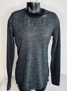 Women’s Odlo Long Sleeve Base Layer Dark Gray Wool Blend Shirt L - Picture 1 of 9