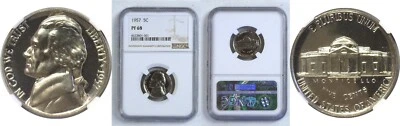 1957 5C Jefferson Nickel Proof NGC PF 68 - Image 1 of 3