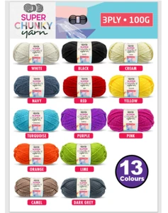 Au 100g 13colour Super Chunky Knit Yarn Ball Knitting Yarn Acrylic winter - Picture 1 of 14
